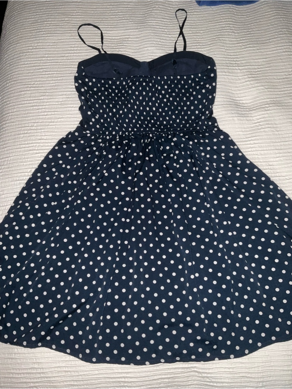 Band of Gypsies Navy and White Polka Dot Mini Dress - Picture 2 of 3